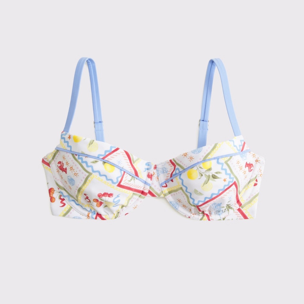 Abercrombie Curve Love Bikini Top | Tile Print
